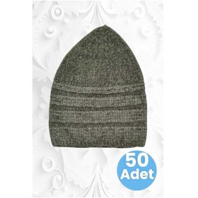 Resim Uniquetrenders 50'li Kadife Takke Kaliteli Namaz Takkesi Çağla Yeşili 