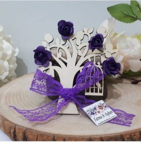 Resim Ahşap Dantel ve Çiçek Süslü Magnet Ağaç(30 Adet) 