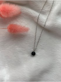 Resim PelvedDesign Serpantin Yılan Taşı Doğal Taş Kolye Minimal - El Yapımı - Gümüş Kaplama 