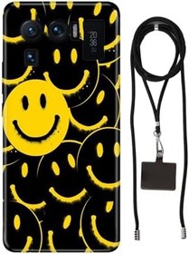 Resim Senada Xiaomi Mi 11 Ultra ile Uyumlu Kılıf Smile Yellow Desenli Silikon İpli Boyun Askı Aparatı 