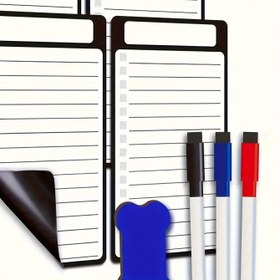 Resim 1 adet Buzdolabı için Manyetik Silinebilir Tahta Seti, Alışveriş Listeleri, Menüler, Yapılacaklar, İşler Tablosu & Günlük Planlayıcı için Mükemmel - Siyah 