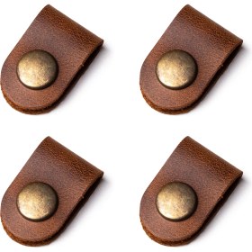 Resim Atelier Duos Grass 4'lü Deri Kablo Düzenleyici, Kablo Tutucu Taba Antik 