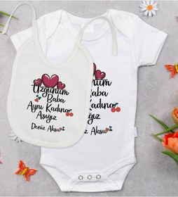 Resim Bitmeyenkartus Bk Kids Kişiye Özel Aynı Kadına Aşığız Tasarımlı Bebek Body Zıbın (550906632) Çok Renkli 