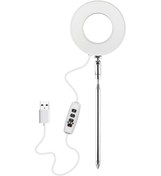 Resim Geeksen Bitkiler İçin Minitür Yuvarlak 48 Led Işık, Sarı-beyaz Işık Seçeneği, 9 Seviye Parlaklık Ve Zamanlama Fonksiyonu Beyaz 