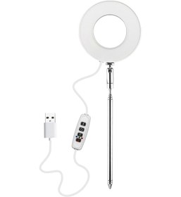 Resim Geeksen Bitkiler İçin Minitür Yuvarlak 48 Led Işık, Sarı-beyaz Işık Seçeneği, 9 Seviye Parlaklık Ve Zamanlama Fonksiyonu Beyaz 