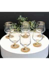 Resim Çnr Home Collection Gold Ayakli Kahve Yani Su Bardaği Beyaz 