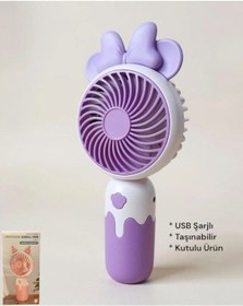 Resim Cartoon Usb Şarjlı El Fanı I Mini Taşınabilir Fan I Yaz Serinleticisi I Vantilatör I Taşınabilir Fan 
