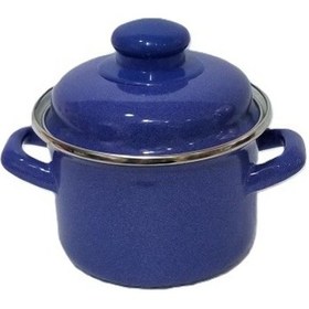 Resim Akıllıelma-alev 12 Cm Mavi Emaye Derin Tencere 0,90 Lt Mavi 