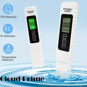 Resim Cloud Prime 3'ü 1 arada Su Kalitesi Test Cihazı Kalem - Dijital TDS, EC, Sıcaklık ve pH Ölçer Arka Aydınlatmalı Ekran, Kaymaz Tutma Sapı, Pil ile Çalışır (Beyaz), Çevre Dostu İzleme | Sezgisel Arabirim | Net Dijital Ekran, Havuz Su Test Cihazı Dijital 