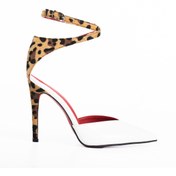 Resim AyakkabıEfendisi Feris Beyaz Rugan Leopar Stiletto 