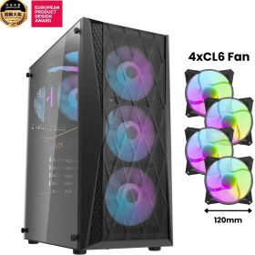 Resim AIGO DK352 AT-650W 80+ Bronze USB3.0 4×12CM Fan Temperli Cam Siyah E-ATX Kasa 