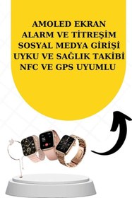 Resim teknodayım Bileklikli Amoled Ekran Akıllı Saat ve Dijital Göstergeli Kablosuz Bluetooth Kulaklık ANC/ ENC 