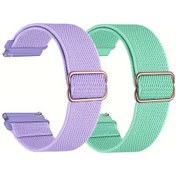 Resim Gaojunshop01 Mix Renk 5 20mm Samsung Galaxy Uyumlu Garmin Amazfit Esnek Nylon Saat Kayışı 