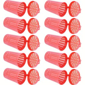 Resim 10 Adet Kırmızı Plastik Balık Yemi Kafesleri - Yengeç, Minnow, Karides, Solucan, Yengeç, Sazan & Kedi Balığı için Dayanıklı Yüksek İndeksli Tuzaklar - Kolay Yem Erişimi için Havalandırmalı Tasarım, Tuzak Besleme Aksesuarı | Silindirik Tuzak Tasarımı | Dayanıklı Plastik Yapı 