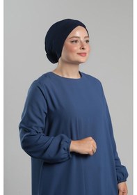 Resim Hürrem Bone Lacivert Pratik Hazır Geçmeli Fiyonklu Bone Sandy Çift Taraflı Çapraz 3007b 02 Lacivert 