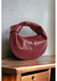 Resim Helen Düğümlü Bordo Cilt Trend Kadın Mini Bowl Bag Bordo Cilt Bordo 