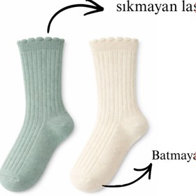 Resim SOLDE SOCKS Solde Premium Kız Bebek Soket Çorap 2’li Deneme Paketi - Pastel Renkler 