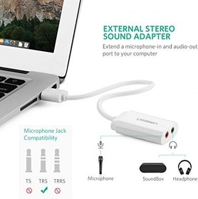Resim Ugreen Harici 3.5 mm USB Ses Kartı, Beyaz 