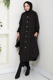 Resim Algın Düğmeli Kaşe Kap 1631 - Kahve Kahve 