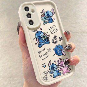 Resim Samsung Galaxy A73 A72 A70 A71 A56 A55 A54 A53 A52 A50 A36 A35 A34 A33 A32 A31 A26 A25 A24 A23 A22 A21S A20S A16 A15 A14 A13 A12 A11 A10 A06 A05 A05S A03 A03S A02 A03 core 4G/5G için çizilmeye karşı koruyucu beyaz Disney melek Stitch karikatür telefon kılıfı 