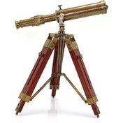 Resim hediyeconcepti Kelvin & Hughes London 1915 Tripod Ayaklı Eskitme Pirinç Kapaklı Teleskop 