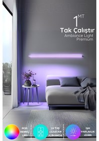 Resim Rgb Tak Çalıştır Kumandalı Led Strip Tube Lambader Elite - Bar-mor 