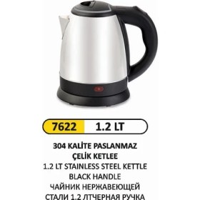 Resim Arı Metal Kettle 1.2 Lt Paslanmaz Siyah Tutamaç 