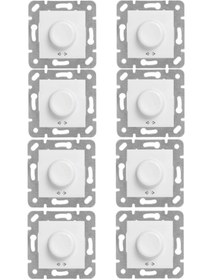 Resim VİKO Viko Karre Rotatif Dimmer R 40-600W Beyaz (Çerçeve Dahil) 90967047 (8 Adet) 