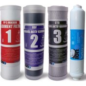 Resim Aqualine 4'Lü Çift Karbonlu Yedek Su Arıtma Filtre Seti 