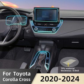 Resim 2020-2024 için for TOYOTA Corolla Cross Görünmez İç Mekan Filmi TPU Tam Araba Seti 10,5 inç Küçük Ekran TPU Koruyucu Film, PPF Önceden Kesilmiş Film, Çiziklere Karşı Dayanıklı, Kendini Yıkanma Özelliği, Araba Sarma Filmi, Aksesuarlar, Şeffaf Araba Filmi Sol Sürüş (7 adet) 