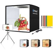 Resim Puluz 25 CM 3 Modlu Çift Renk Halka Işık Fotoğraf Aydınlatma Çekim Çadır Kutusu + 6 x Çift Taraflı Arka Plan Siyah 