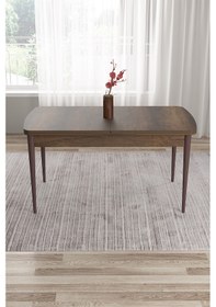 Resim Canisa Tia Serisi Açılabilir Mdf Mutfak Masası Takımı Barok Desen Masa 6 Mürdüm Sandalye Masa Barok Ahşap Desen Sandalye Mürdüm 