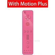Resim Pembe Uzaktan Kablosuz Bluetooth Gamepad Dahili Motion Plus Uzaktan Kumanda Nintendo Wii Denetleyicisi İçin Uyumlu Nunchuck Seti Silikon Kılıf İle 