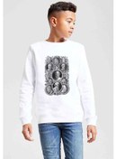 Resim Filozoflar Baskılı Unisex Çocuk Beyaz Sweatshirt 