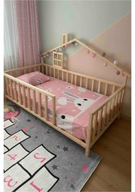 Resim Köşk_Mobilya Masal Montessori Bebek Ve Çocuk Karyolası Doğal Ahşap Yatak 