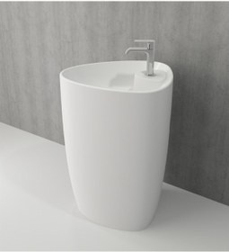 Resim Bocchi Etna Monoblok Lavabo 58 Cm Batarya Banklı Mat Beyaz 