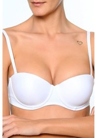 Resim Pierre Cardin 6026 Bonnıe Destekli - Dolu Kap Şeffaf Straplez Süt 