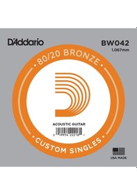 Resim D'addario Bw042 .042 Akustik Gitar Tek Teli - A/la Notası Aksesu 