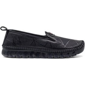 Resim Mr White Toka Detaylı Şeffaf Taban Hakiki Deri Kadın Günlük Ayakkabı Siyah 