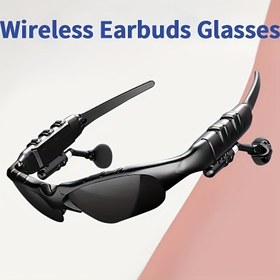 Resim 2'si 1 Arada Kablosuz Akıllı Gözlük ve Kablosuz Eller Serbest Kulaklık - USB-C Şarj, Dahili Mikrofon/Hafızalı Hoparlör, Aktif Gürültü Engelleme, Akıllı Telefonlar/Tabletlerle Uyumlu, Erkekler ve Kadınlar için İdeal Hediye, Çok Fonksiyonlu Cihaz, Kablosuz Kulaklık 