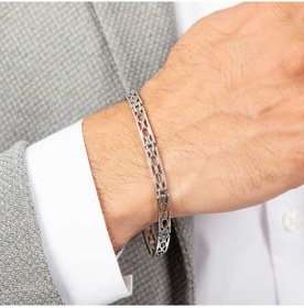 Resim 925 Ayar Gümüş Oksit Kaplama Maskülen Bileklik 