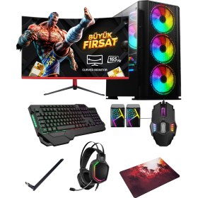 Resim Ramtech DG-İ5-6500 Ekstra I5 6500 16RAM 960SSD RX550 23.6 Curved Dual Monitör Oyuncu Bilgisayarı 