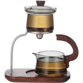 Resim Konyax Otomatik Manyetik Borosilikat Demlik Seti Çok Renkli 