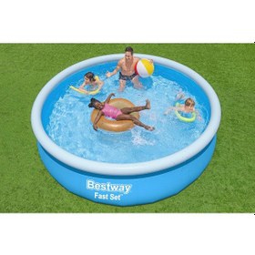 Resim Bestway 57274 Fast Set Çember Şişme Havuz Seti 3,66 M X 76 Cm Mavi 