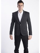 Resim Sposo 5108 Dar Kalıp Yarım Astarlı Siyah Erkek Blazer Ceket Siyah 