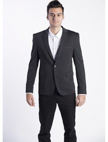 Resim Sposo 5108 Dar Kalıp Yarım Astarlı Siyah Erkek Blazer Ceket Siyah 