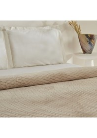 Resim Raunda Tek Kişilik Wellsoft Battaniye Ekru Beyaz 