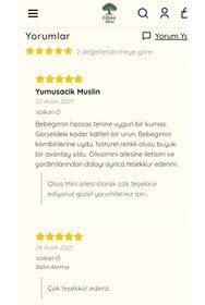 Resim Olivo Mini Yenidoğan Bebek Nakışlı Fular/Önlük 4 kat müslin 