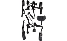 Resim Hintohu Bed Binding Restraint Kit Siyah Deri Yatak Bağlama Seti 
