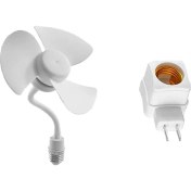Resim E27 Vidalı Evrensel Fan, 3 Bıçak E27 Iplik Taban Tavan Fanı, Düşük Gürültü Soğutma Fanı, E27 Iplik Tavan Fanı (Yurt Dışından) 